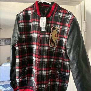 NBA Red and Black Plaid Jacket